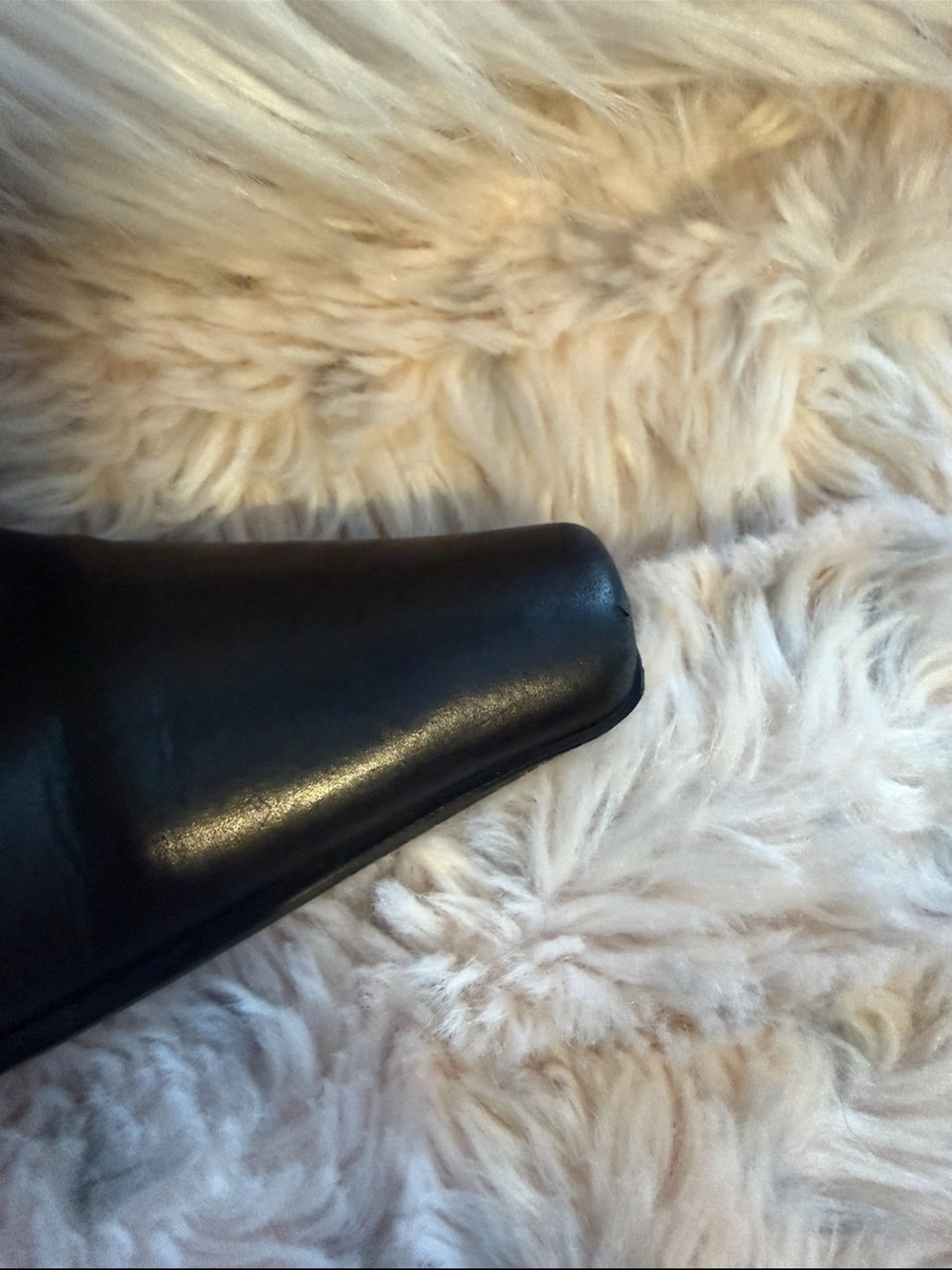 PRADA Women's Black Leather Knee High Zip Boots Square Toe Block Heel Sz 37.5 - Picture 10 of 15